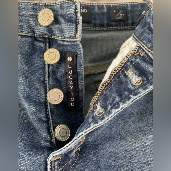 Lucky Brand Jeans Womens 4/27 Blue High Rise Bridgette Skinny Buttons Fly Denim. - Picture 3 of 10